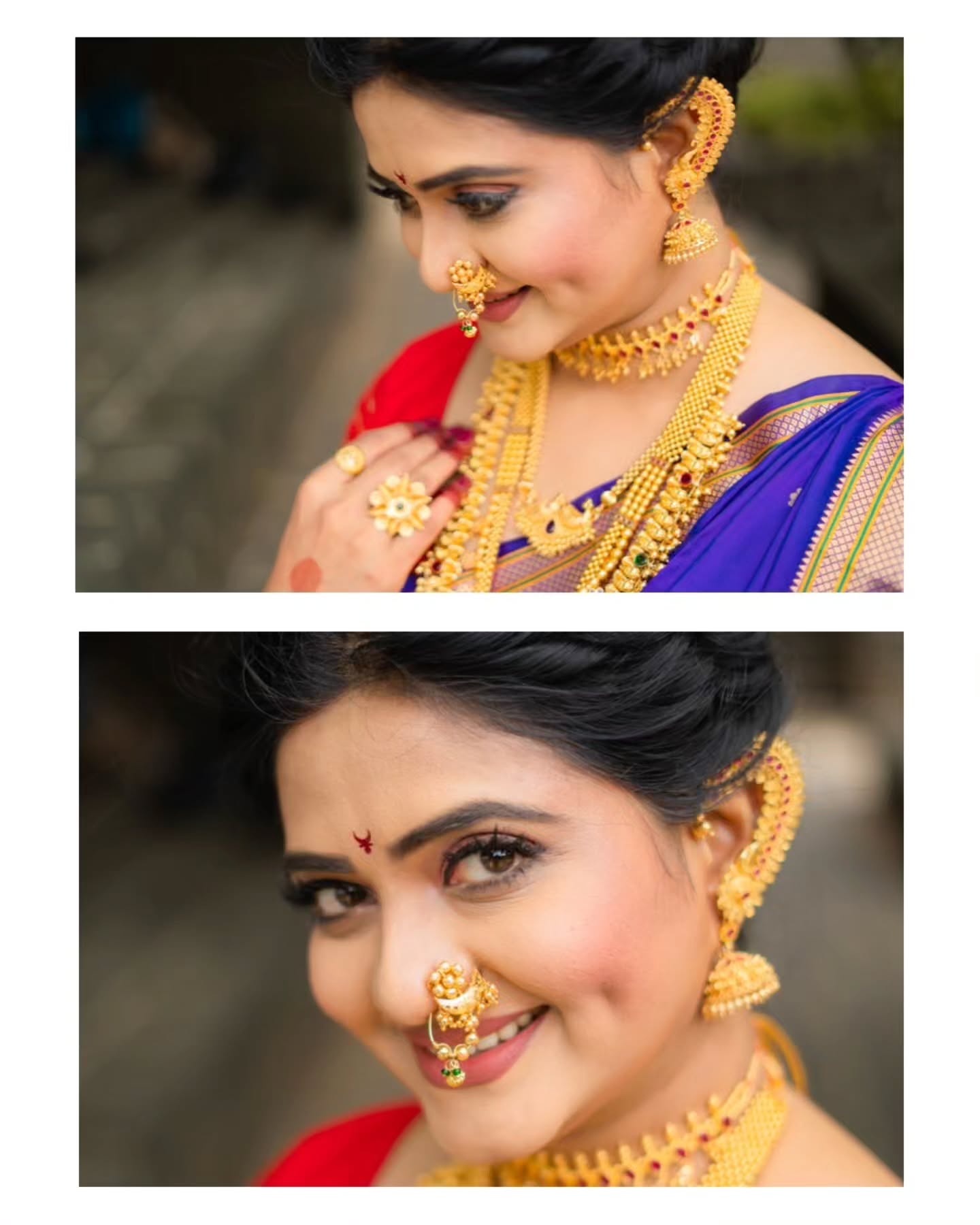 Kashmira Kulkarni Blue Nauvari Saree Look