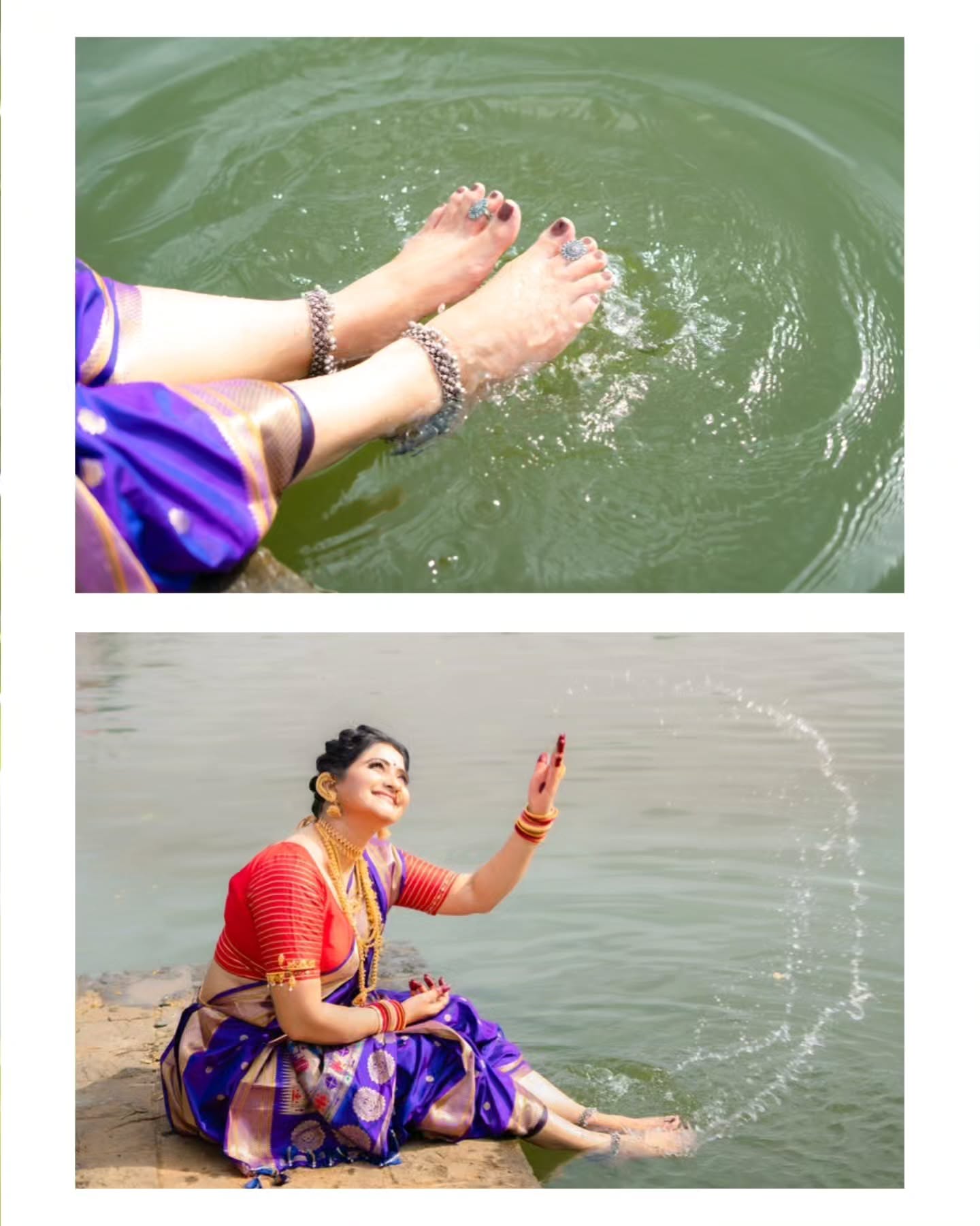 Kashmira Kulkarni Blue Nauvari Saree Look