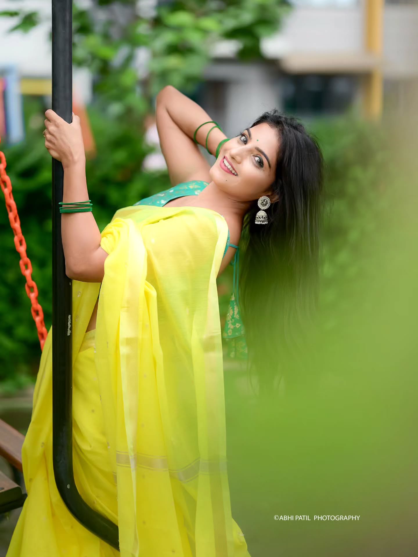 Komal Kumbhar Purple Saree Look