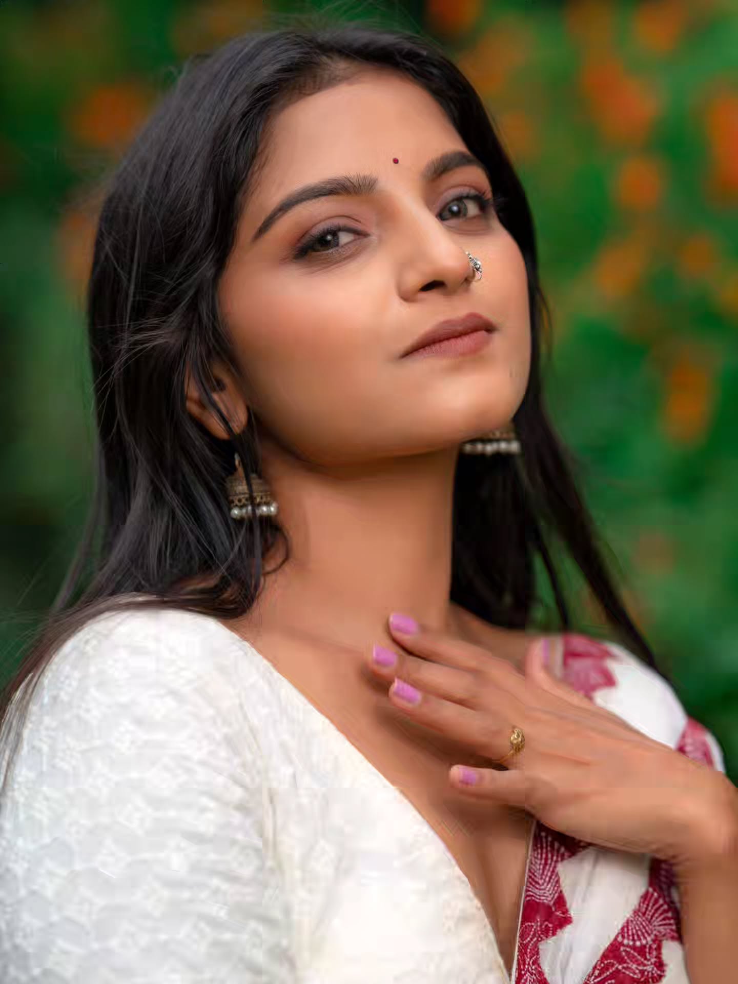 Komal Kumbhar White Saree Look