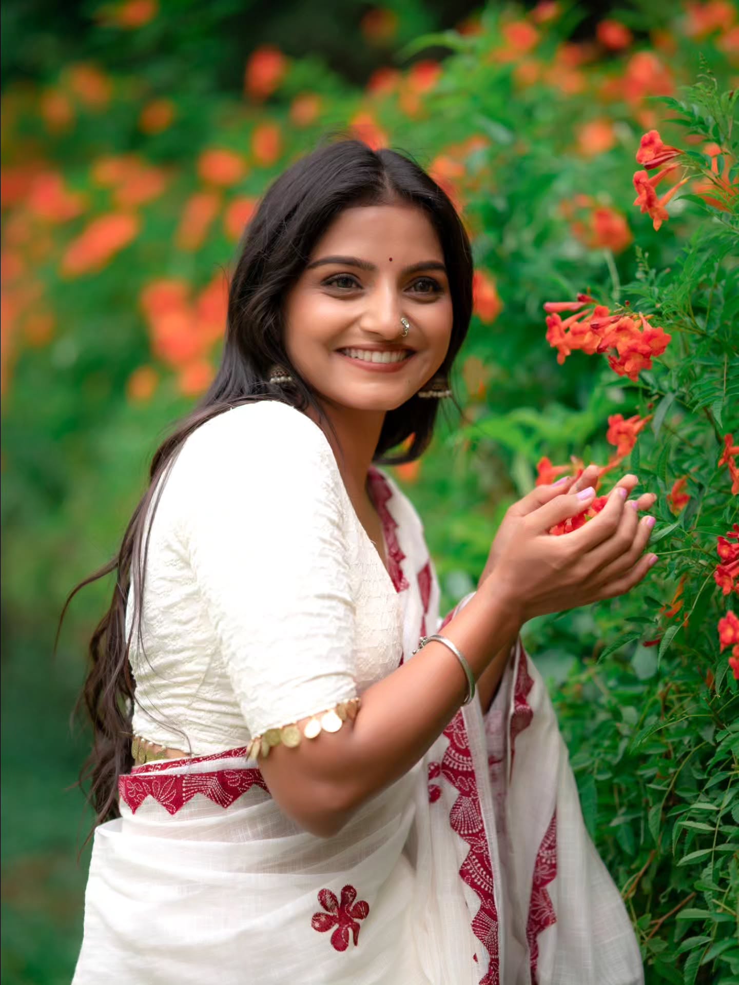 Komal Kumbhar White Saree Look