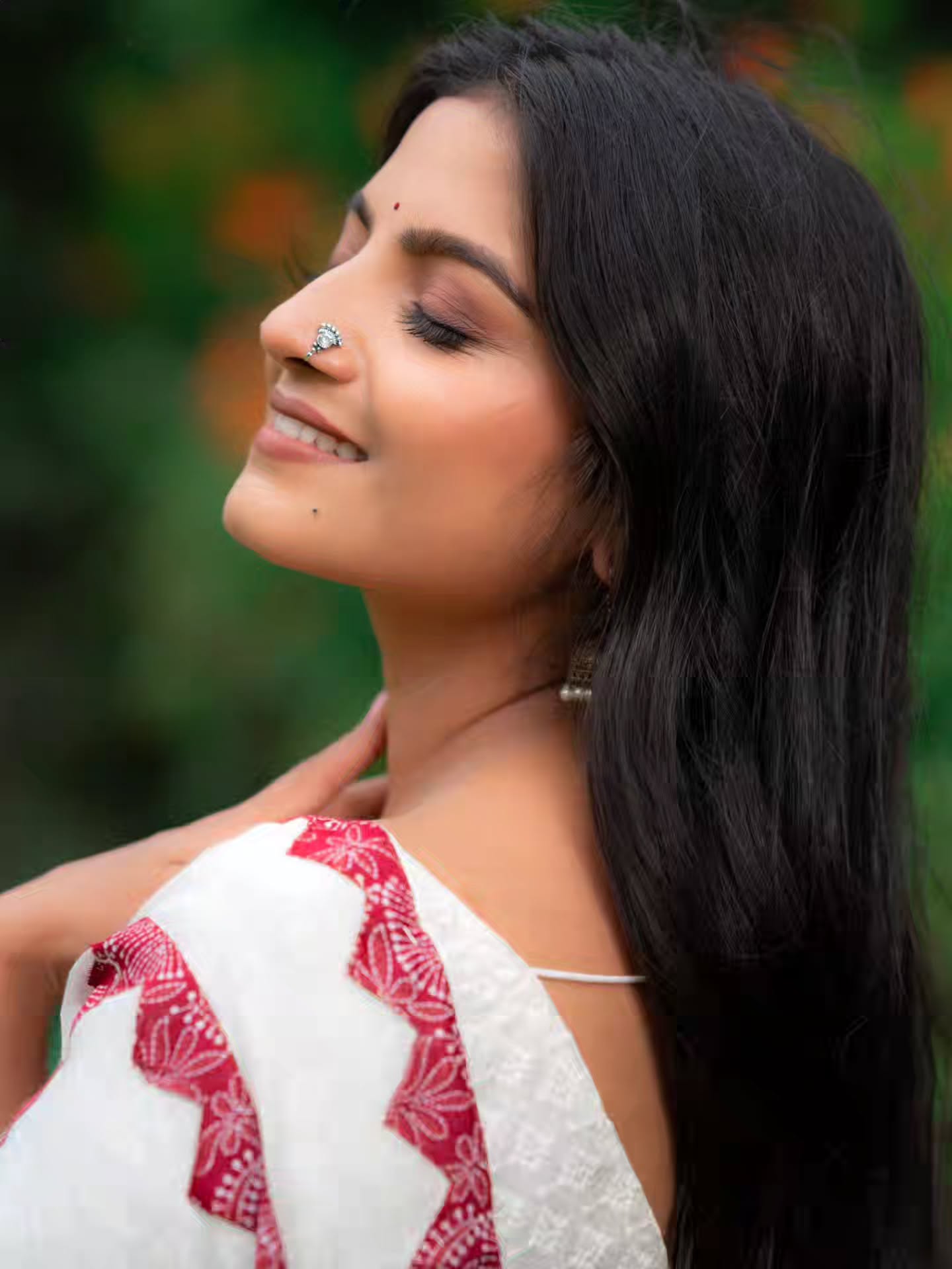 Komal Kumbhar White Saree Look