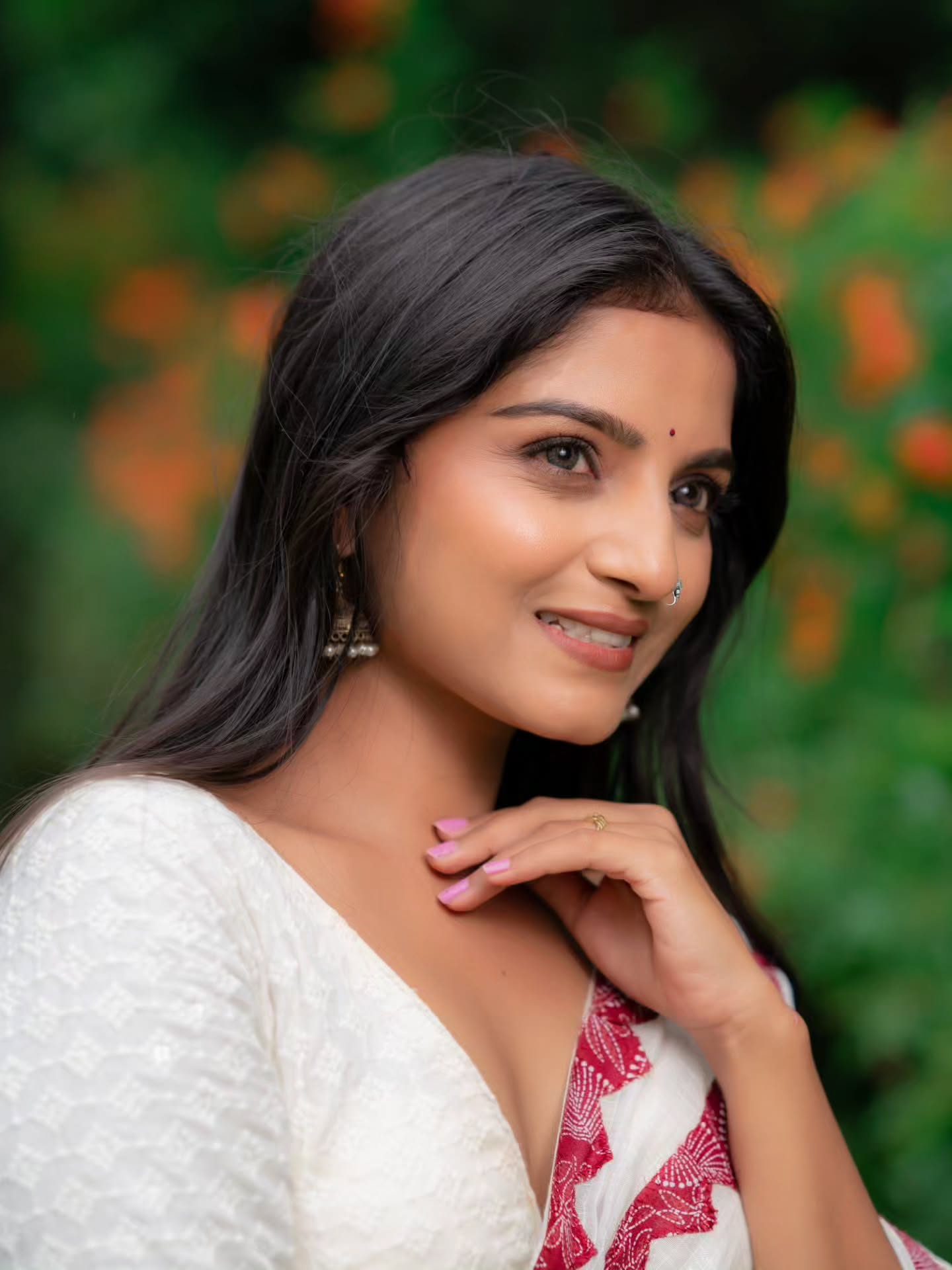 Komal Kumbhar White Saree Look