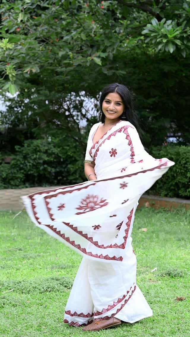 Komal Kumbhar White Saree Look