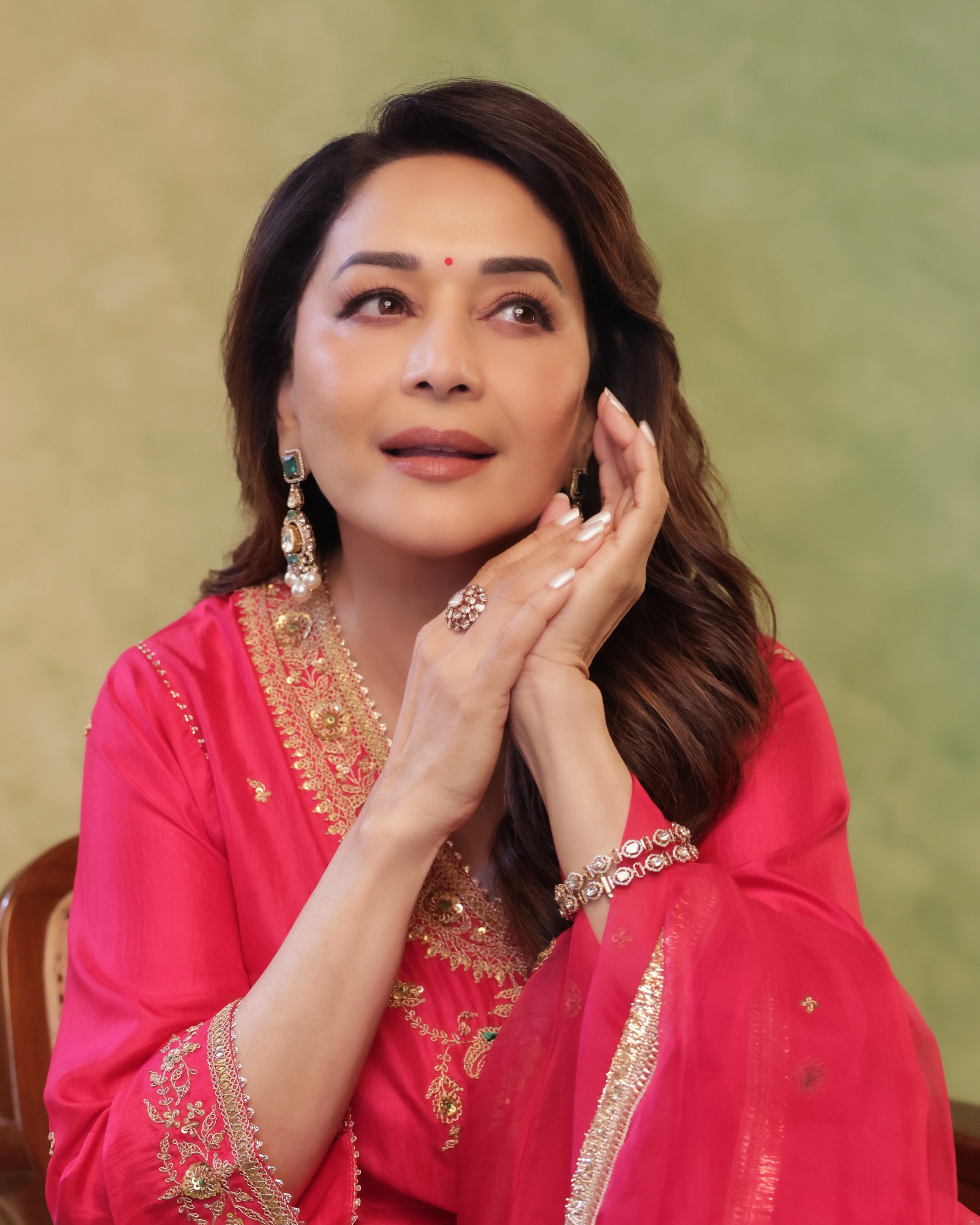 Madhuri Dixit Pink Dress Look
