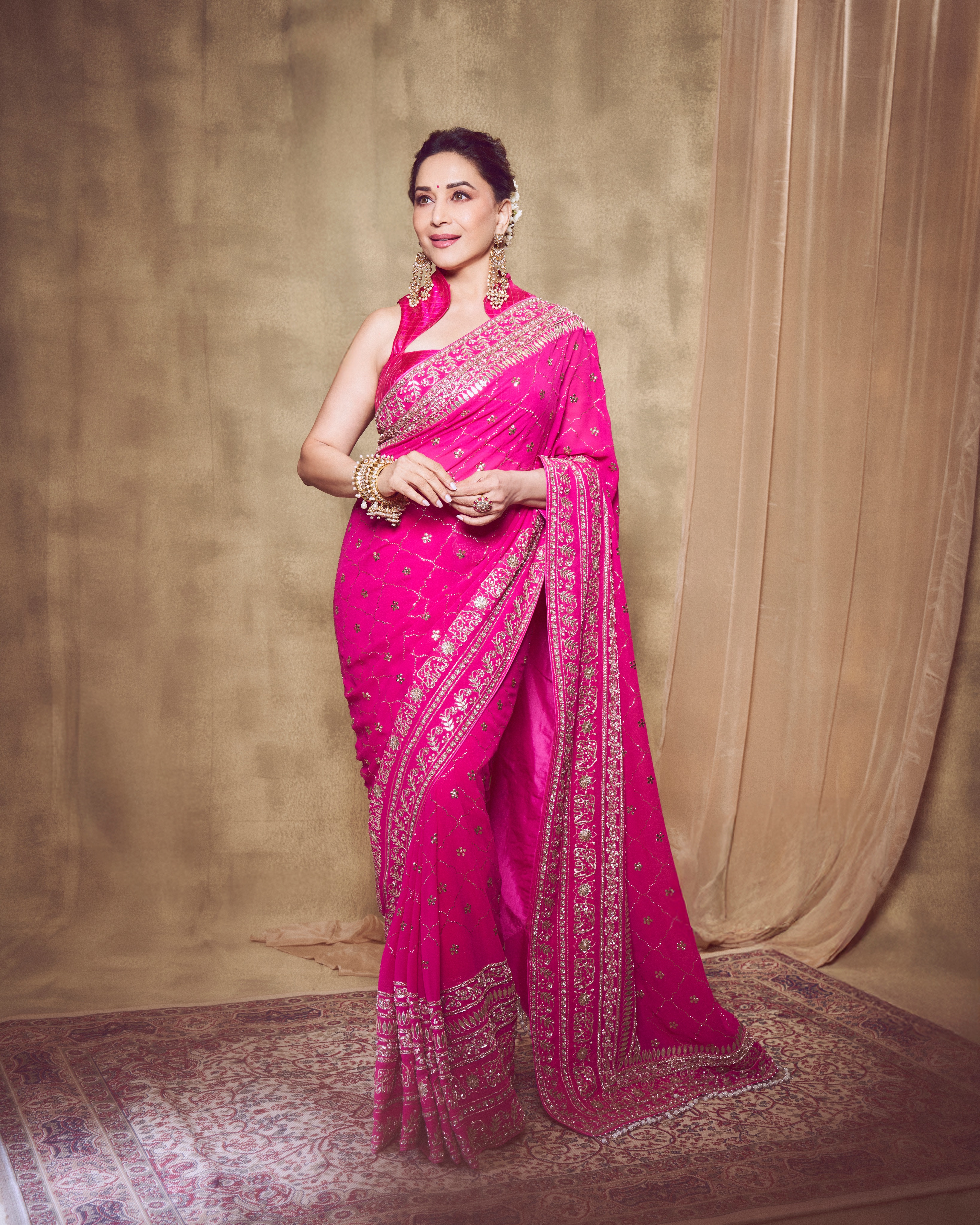 Madhuri Dixit Pink Dress Look
