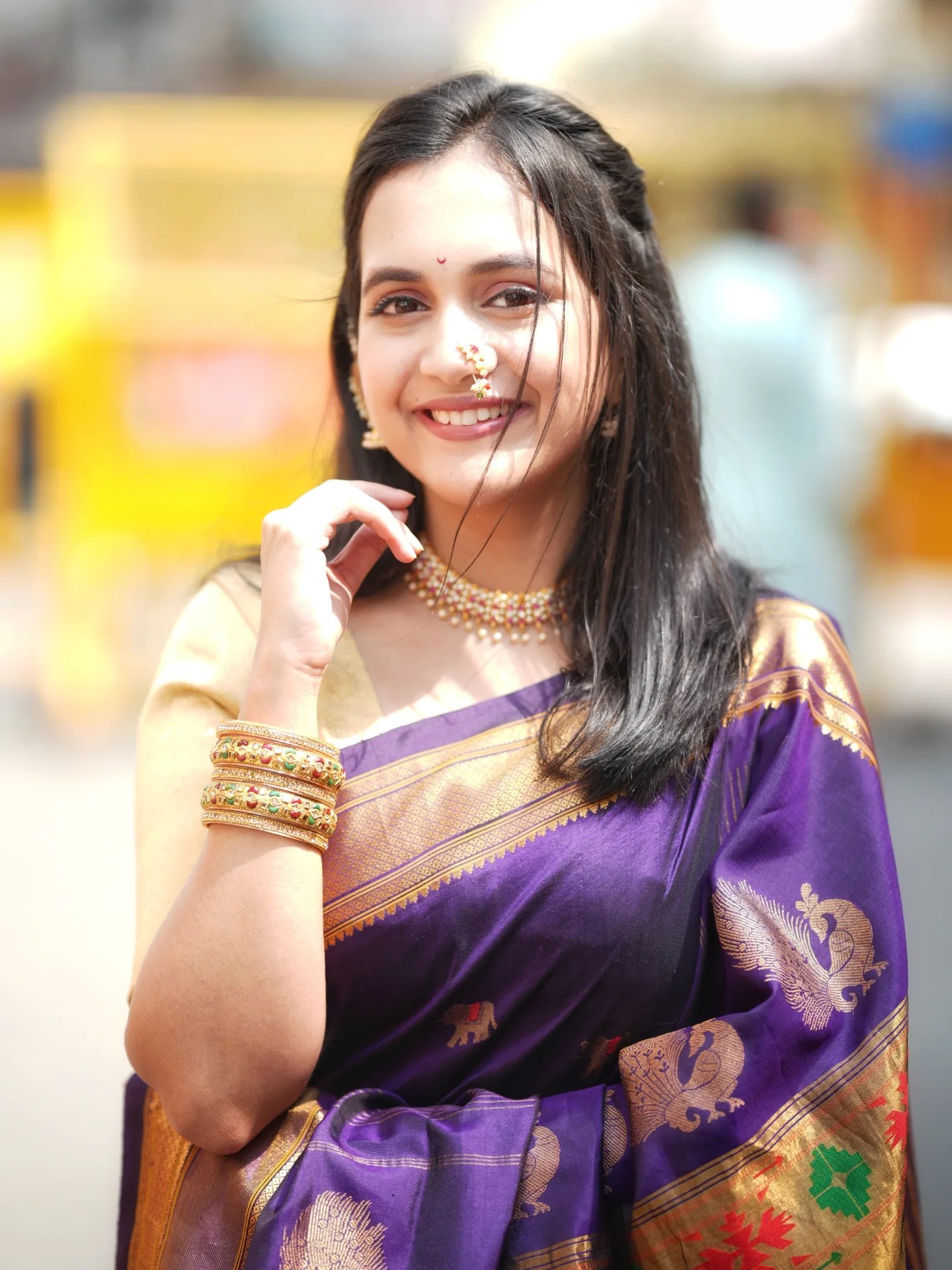Neha Naik Orange Saree Look