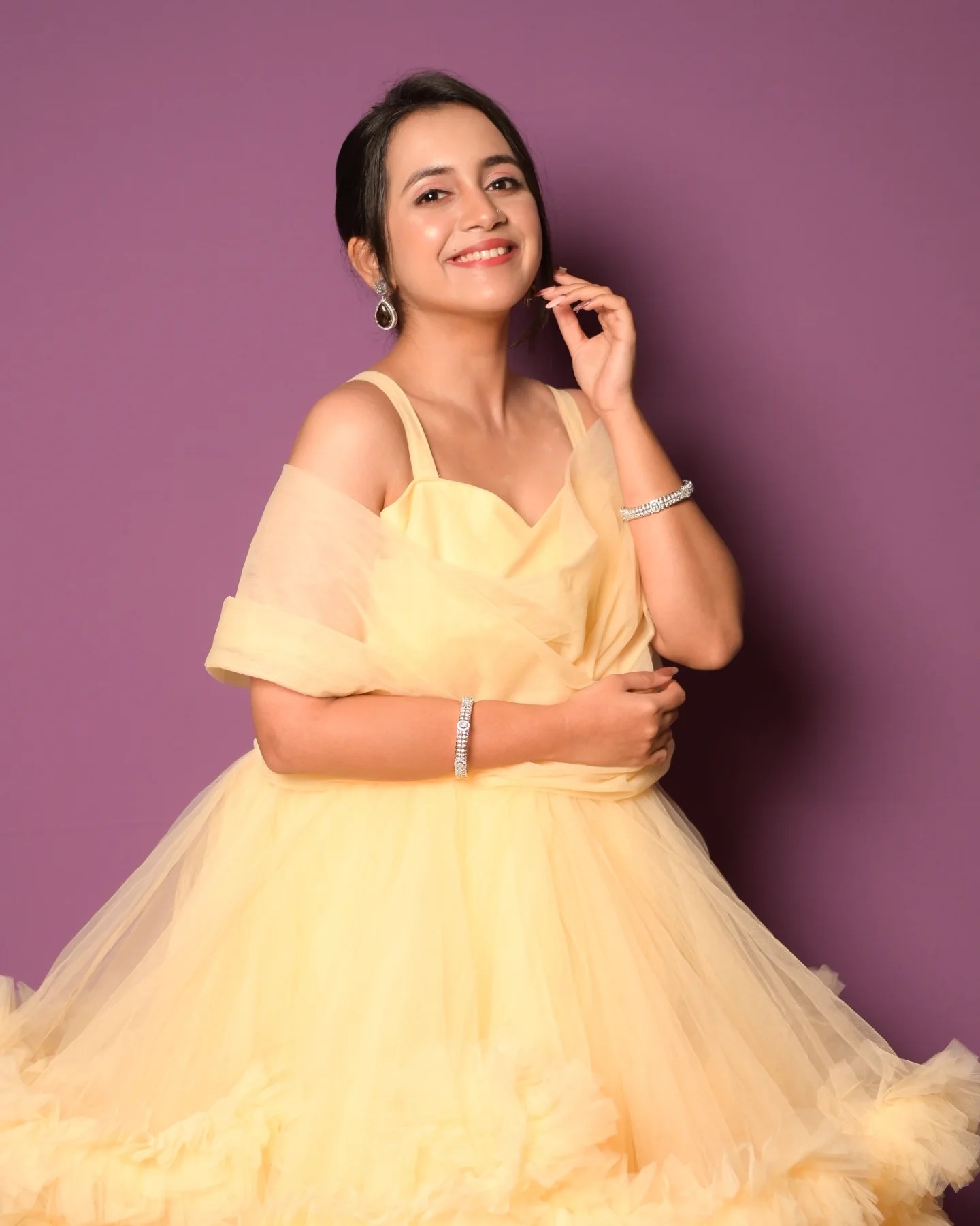 Neha Naik Orange Saree Look