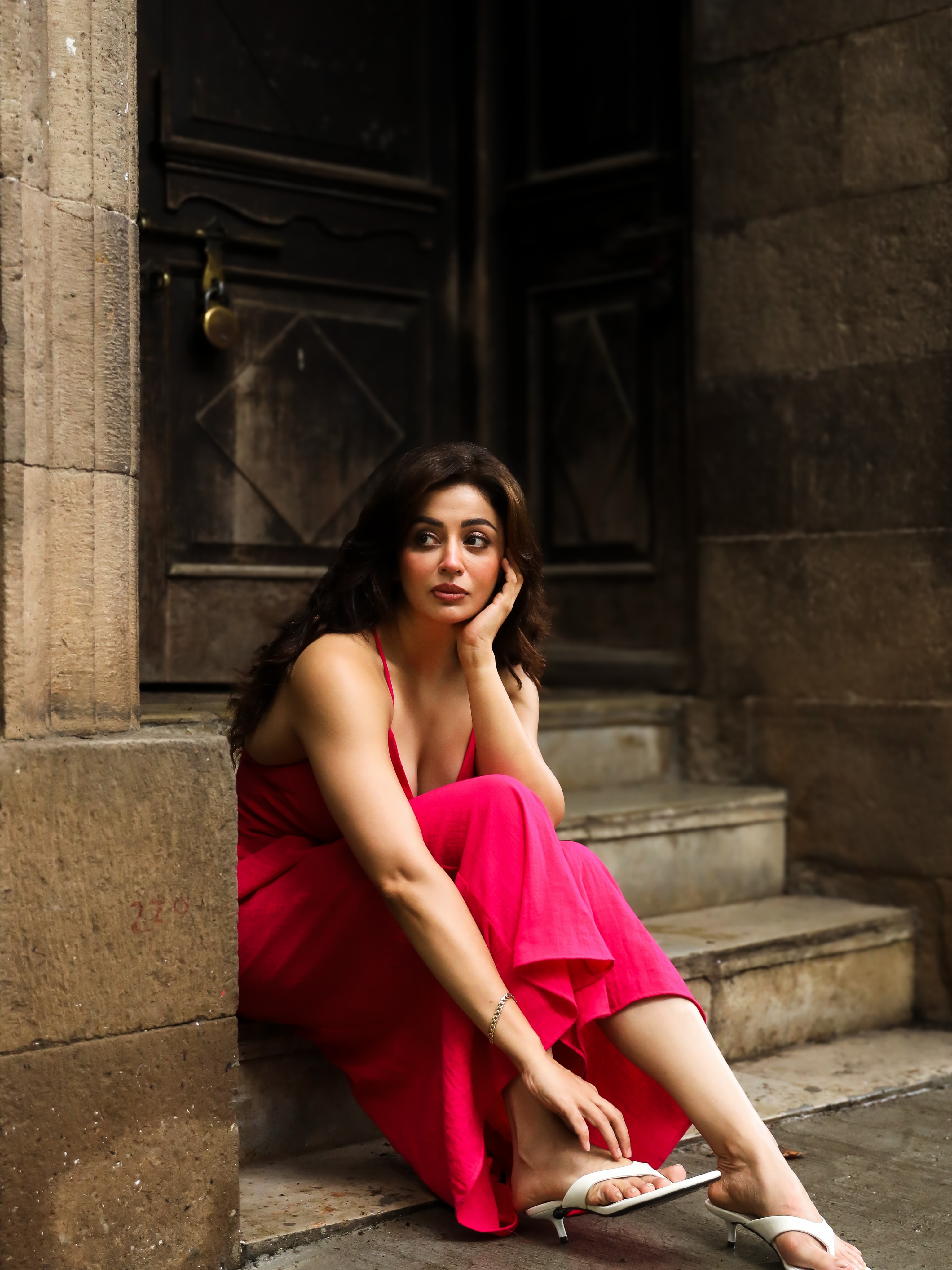 Neha Pendse Pink Gown Look