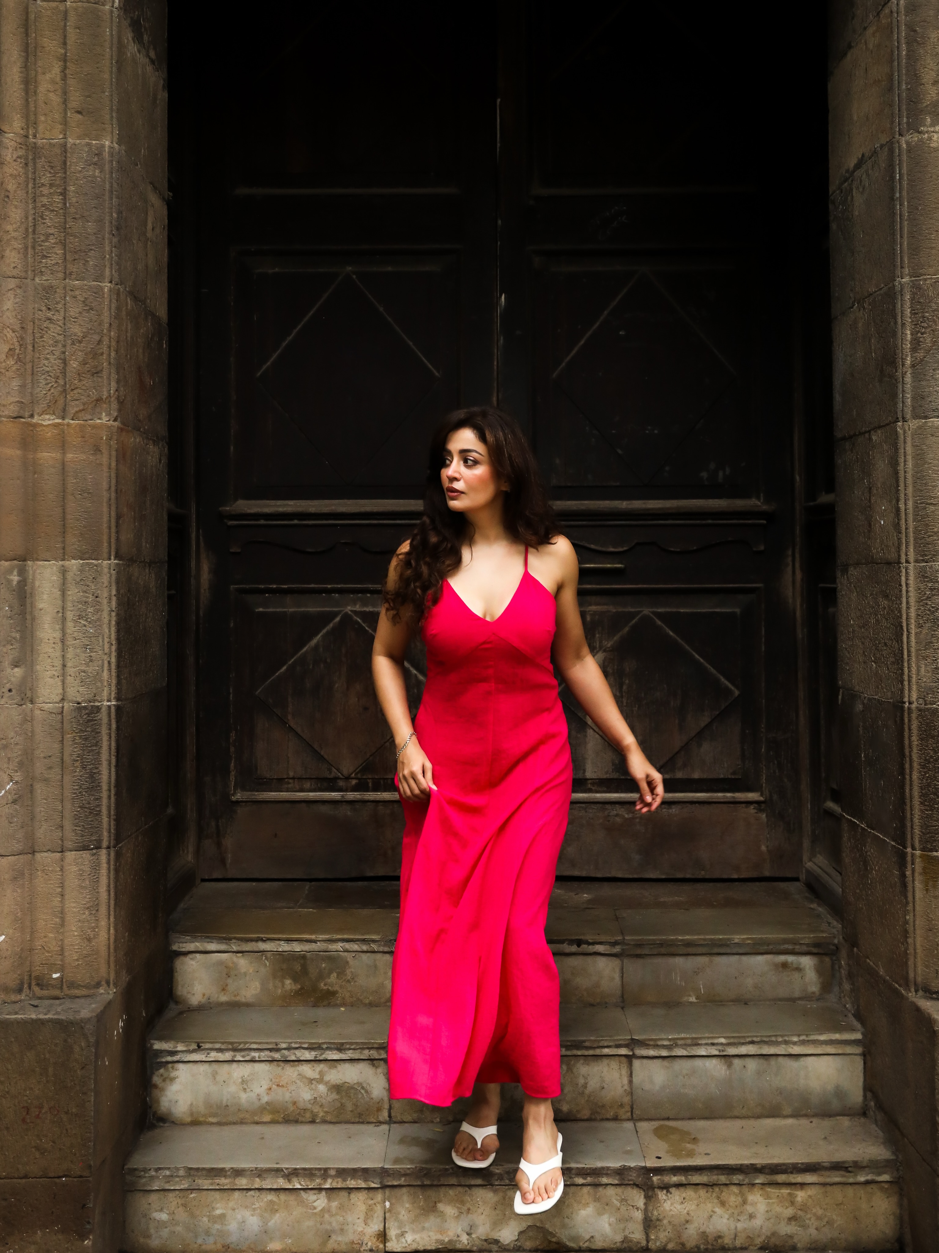 Neha Pendse Pink Gown Look