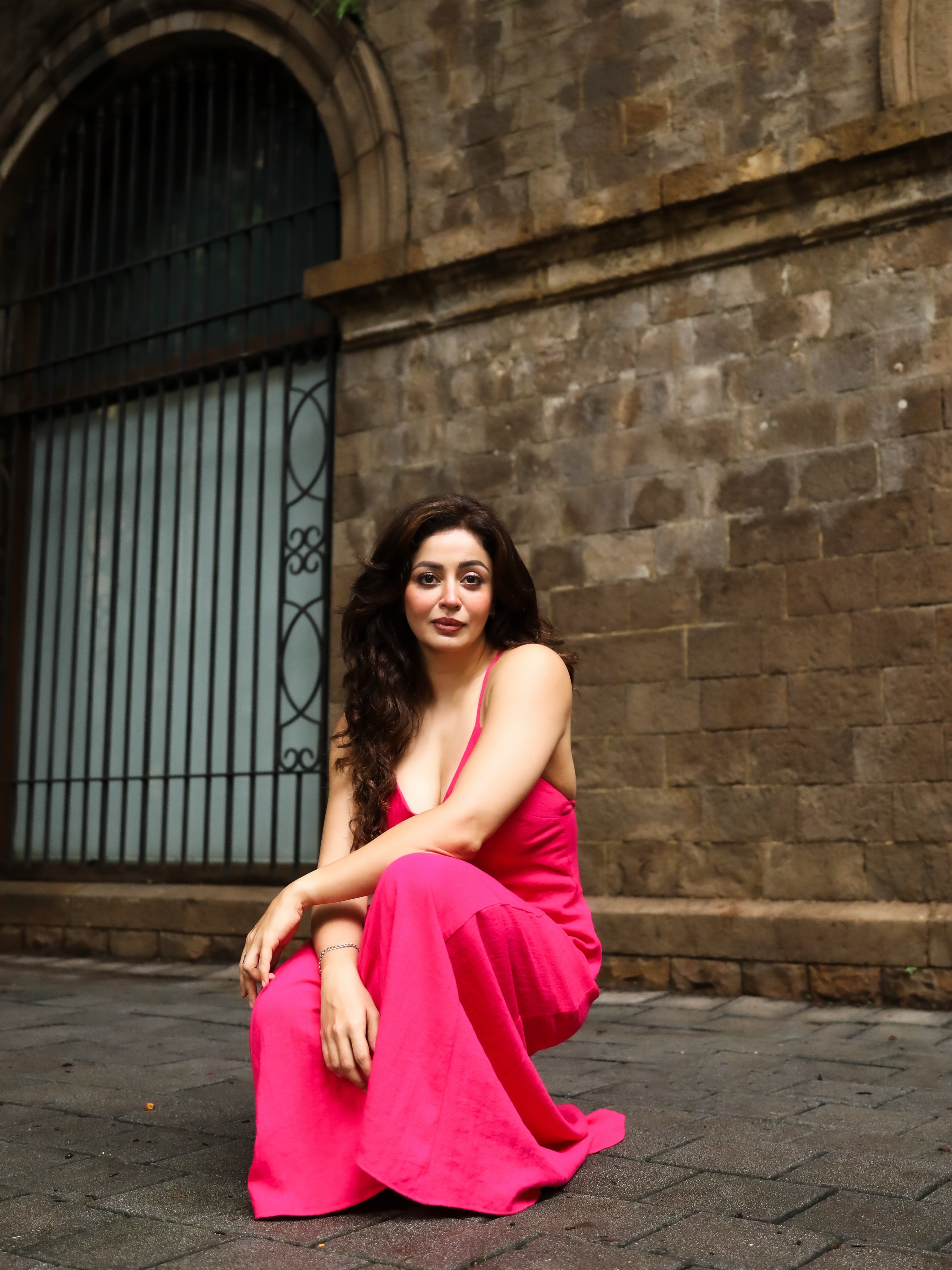 Neha Pendse Pink Gown Look
