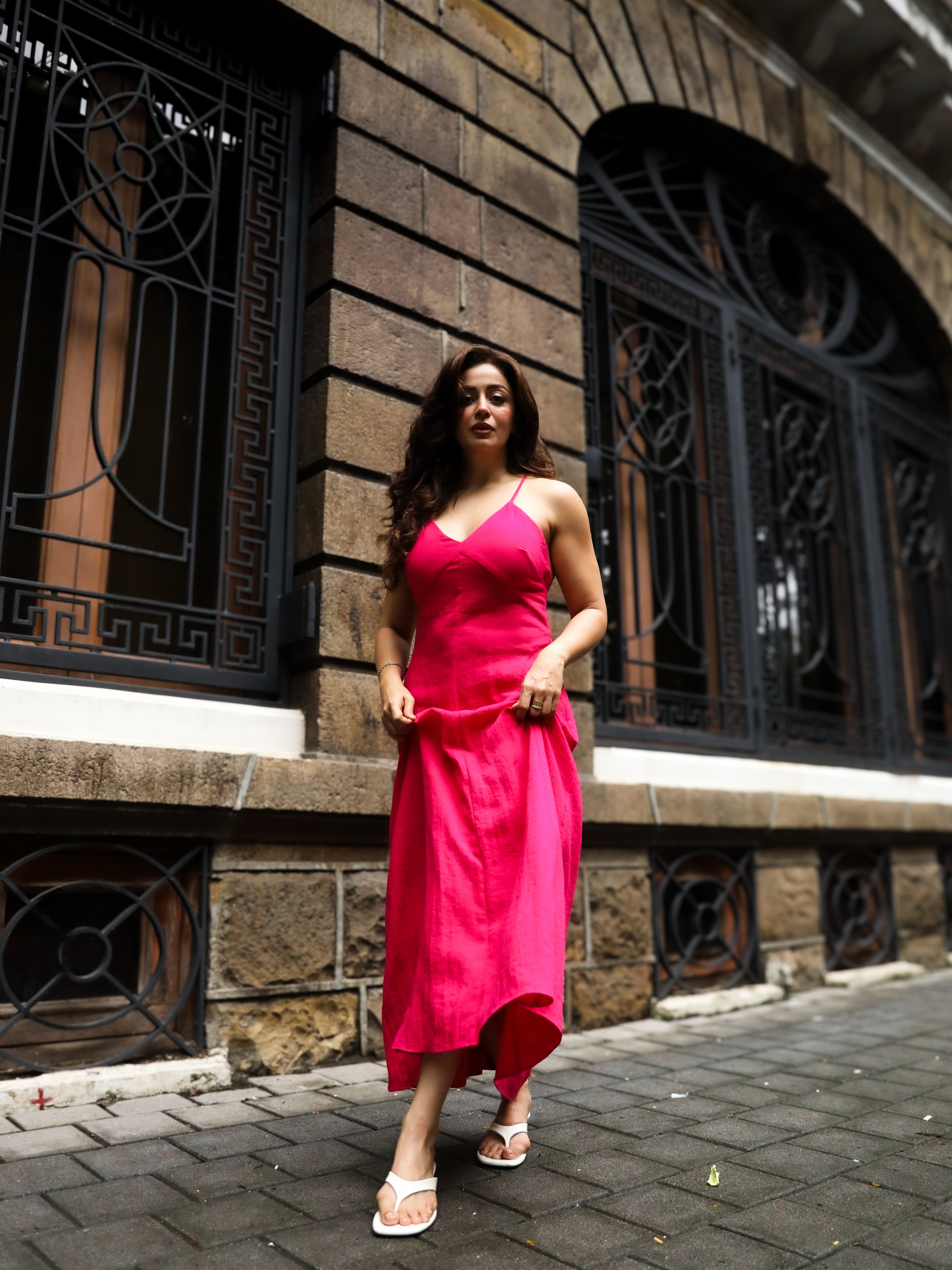 Neha Pendse Pink Gown Look