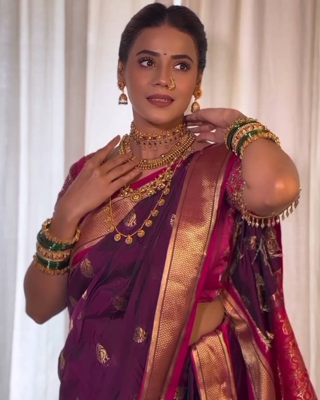 Pratiksha Mungekar traditional saree look
