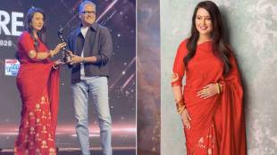 Amruta Fadnavis red saree look