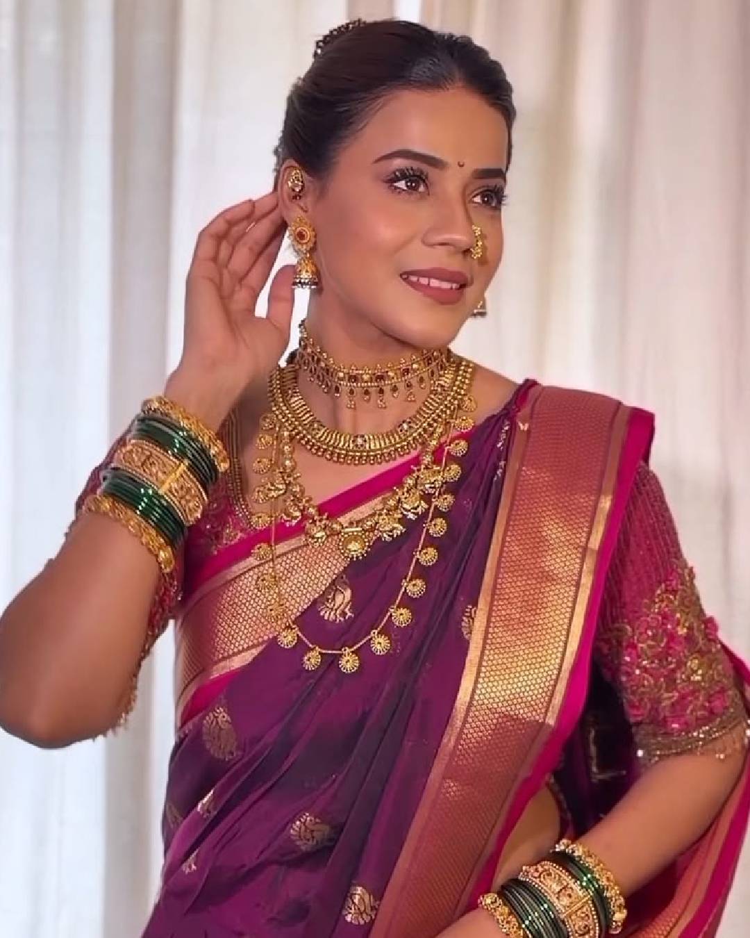 Pratiksha Mungekar traditional saree look