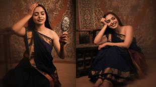 Pratiksha Shiwankar saree photoshoot without blouse