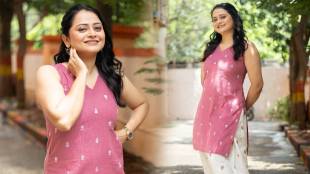 monika dabade pink kurti look