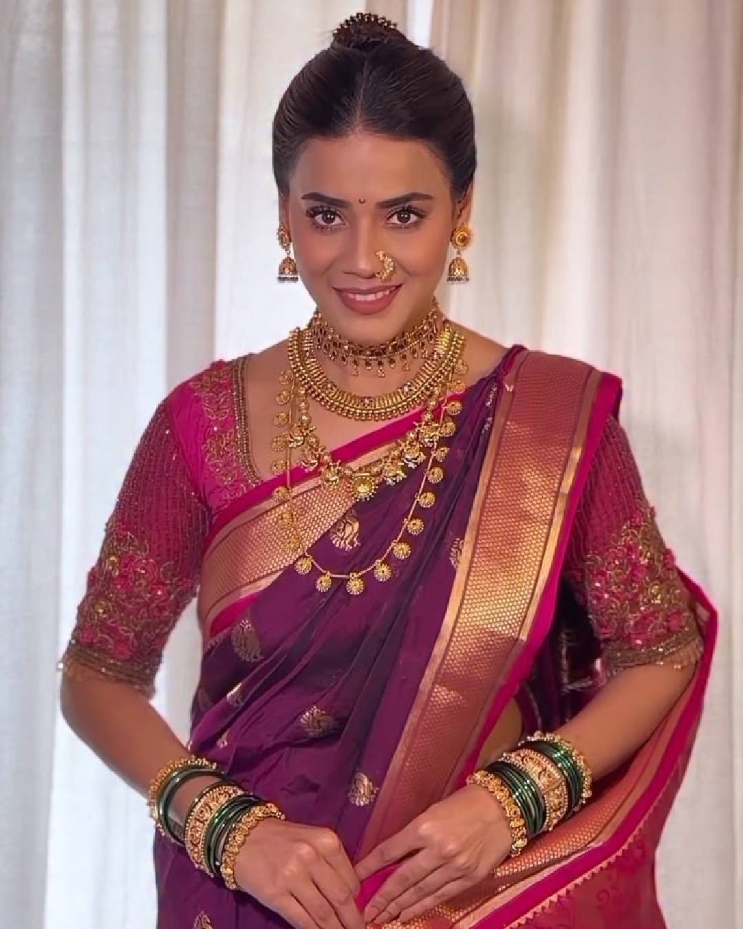 Pratiksha Mungekar traditional saree look