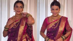 Pratiksha Mungekar traditional saree look