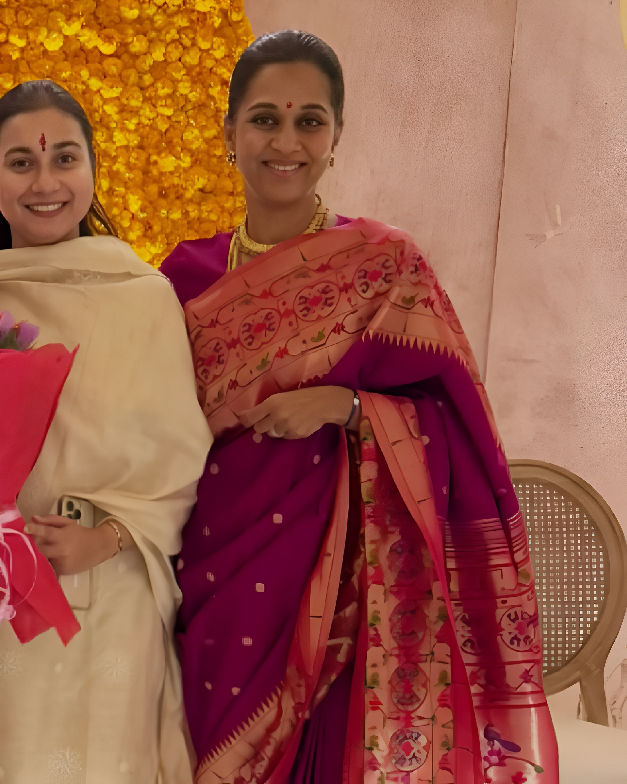 Supriya Sule Paithani saree look