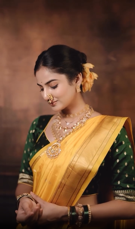 Pooja Birari Mangalagaur 2026 Look