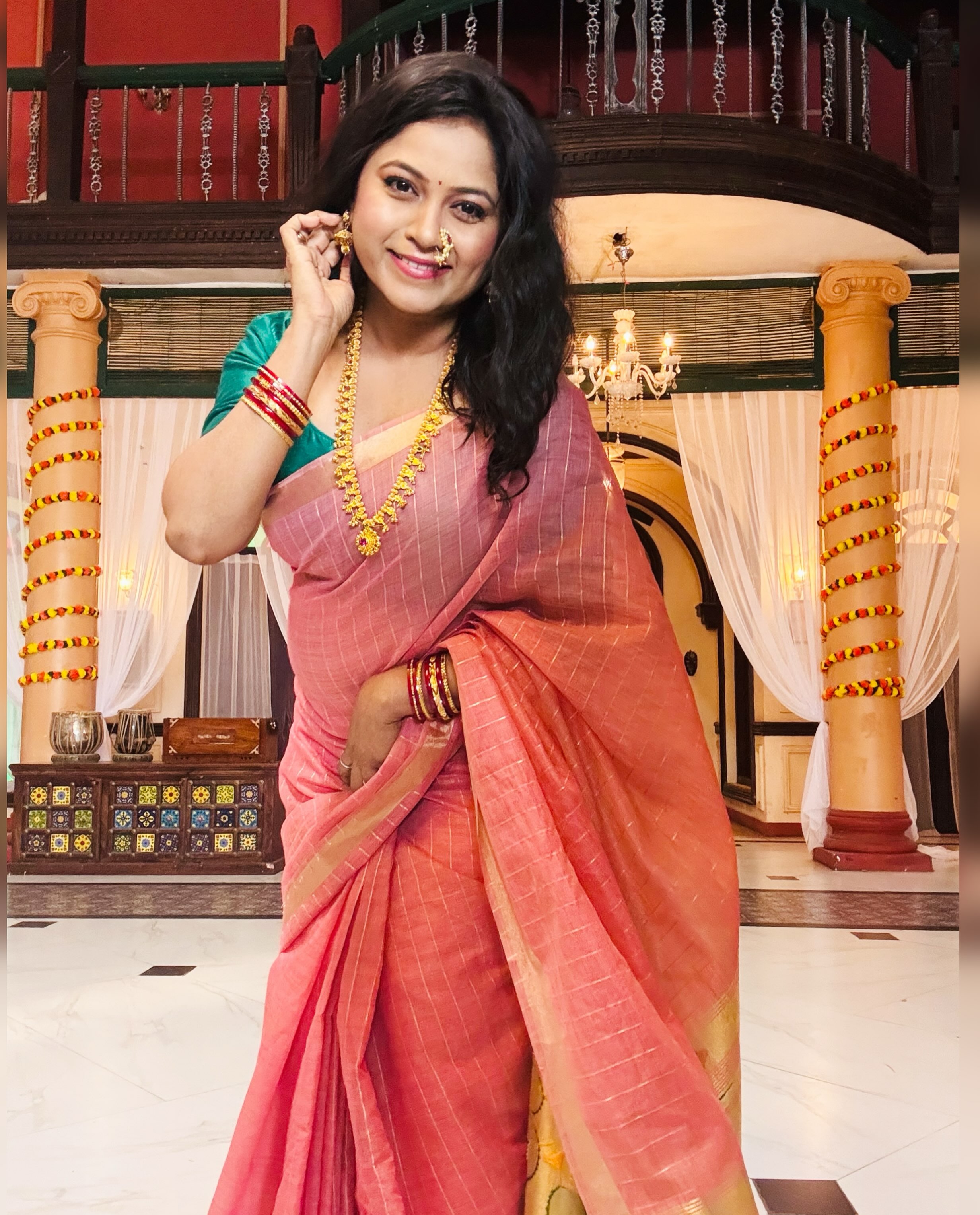 Rasika Vengurlekar Pink Paithani Saree