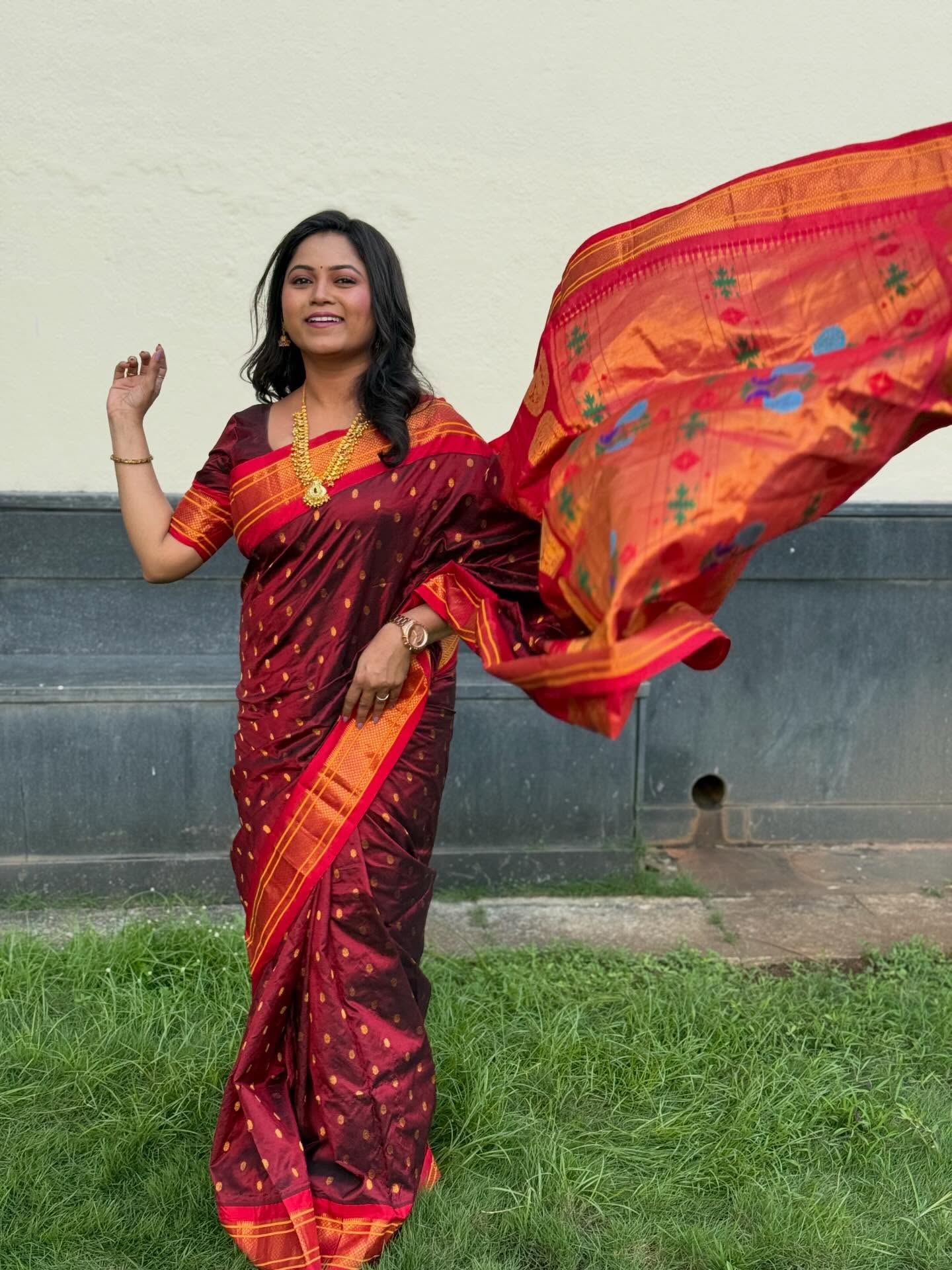 Rasika Vengurlekar Pink Paithani Saree