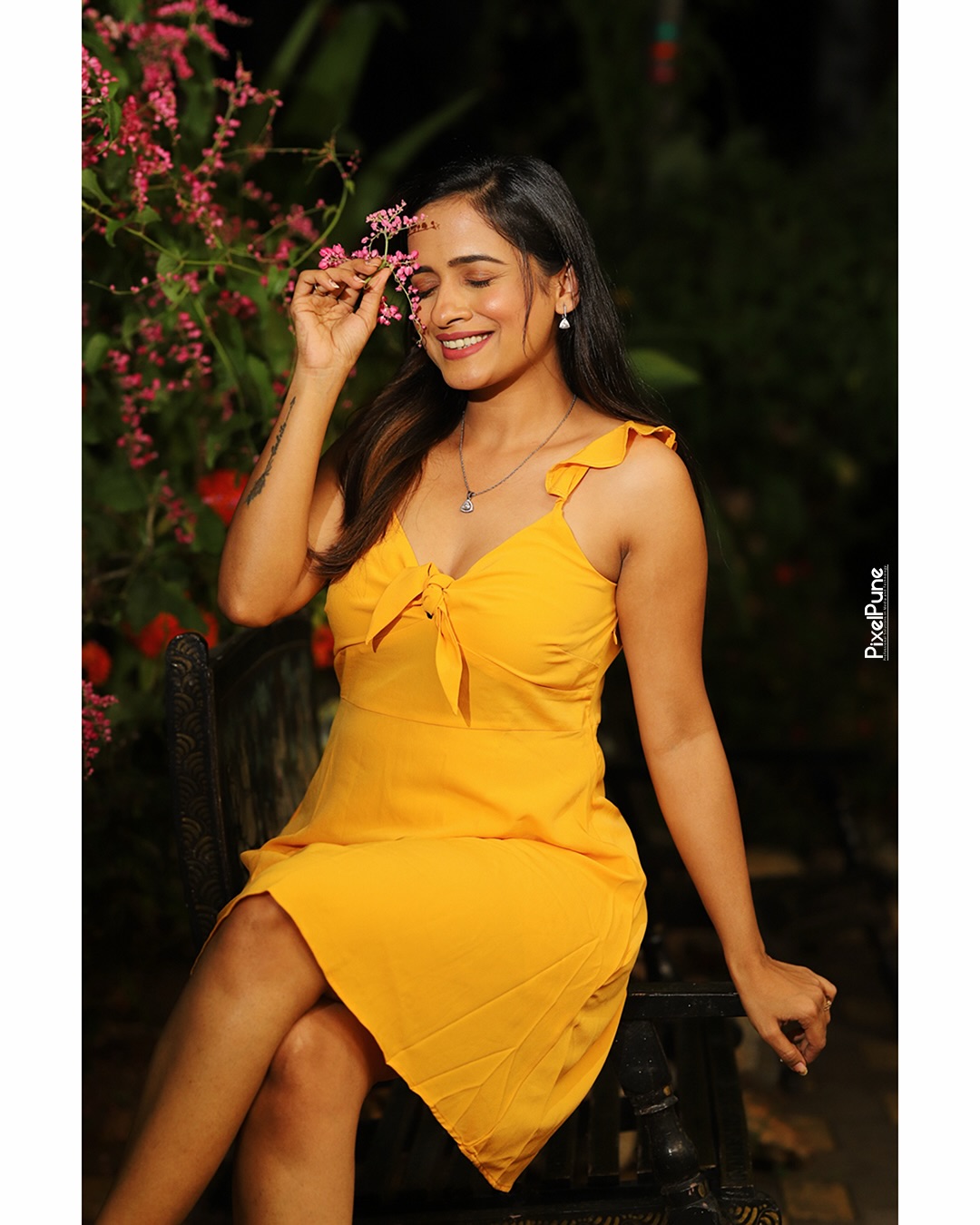 Sanika Banaraswale Yellow Saree Look