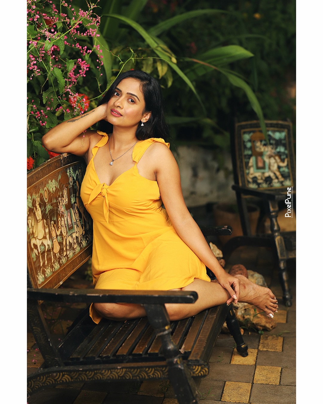 Sanika Banaraswale Yellow Saree Look