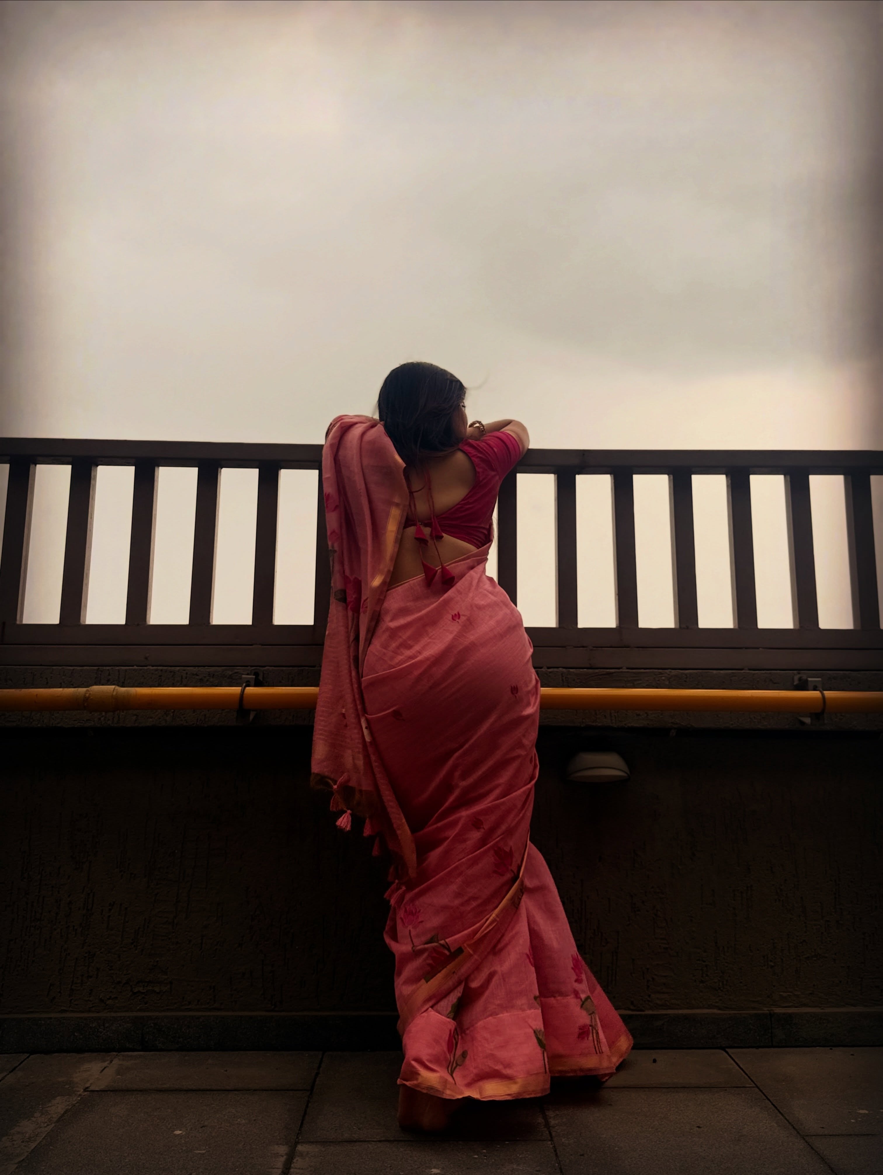 Sanika Kashikar Pink Cotton Saree Look