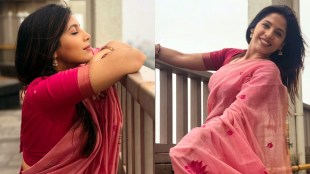 Sanika Kashikar Pink Cotton Saree Look