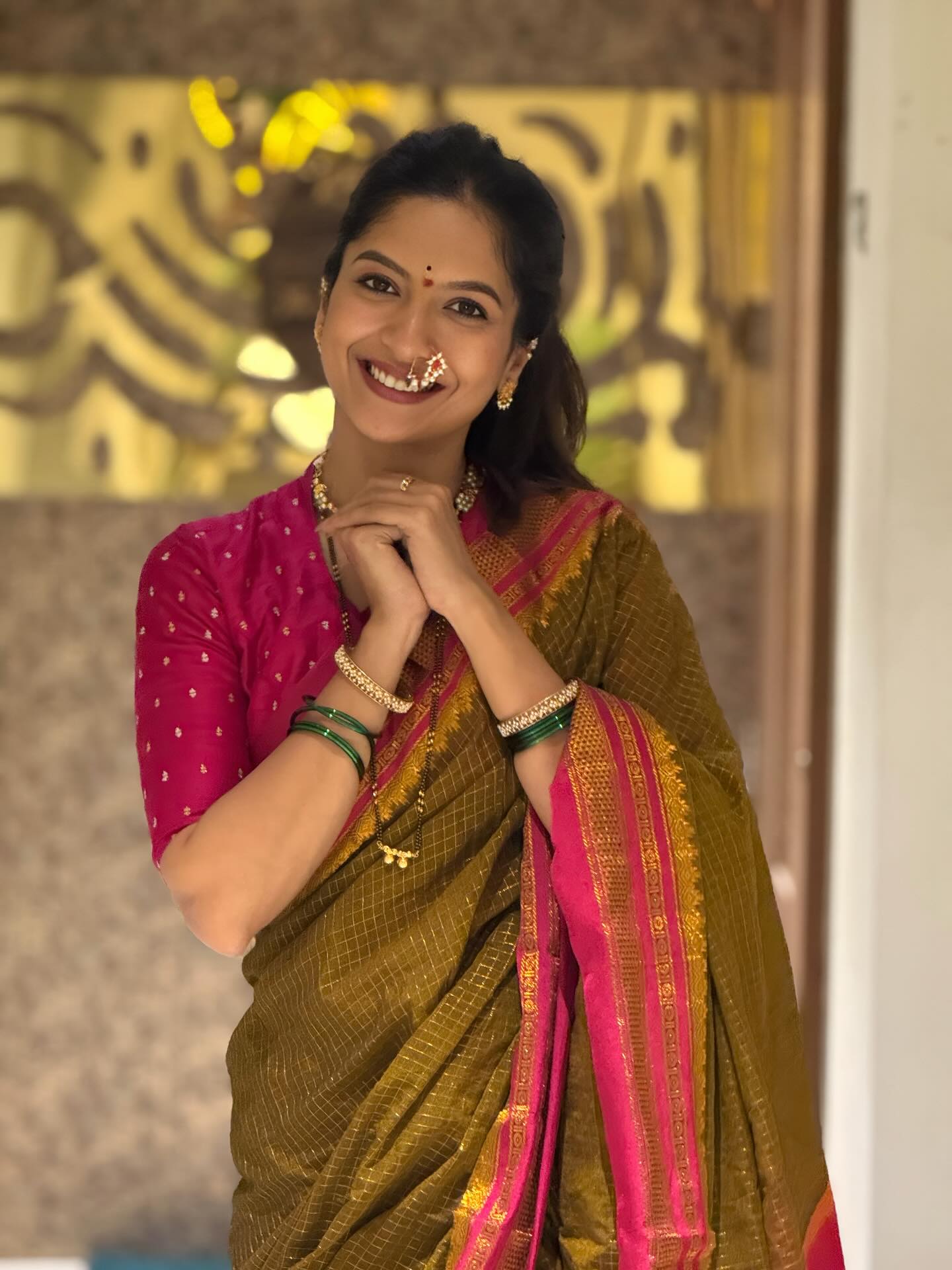 Sharvari Kulkarni Borkar Black Saree Look