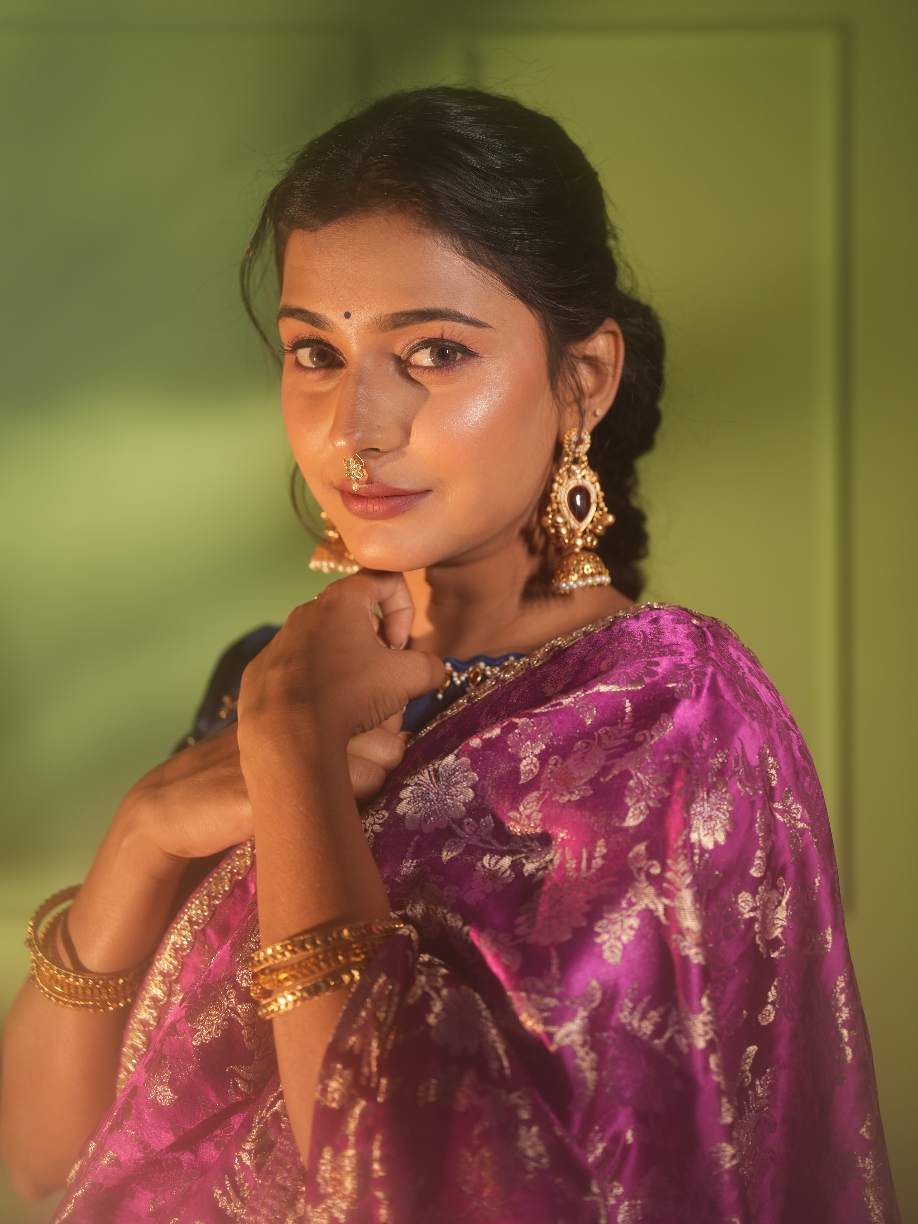 Shivani Mundhekar Purple Saree Look