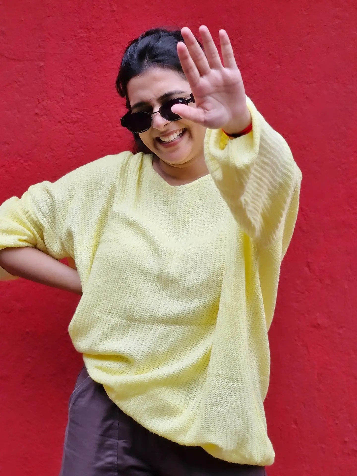 Shivani Naik Yellow Top Shorts Look