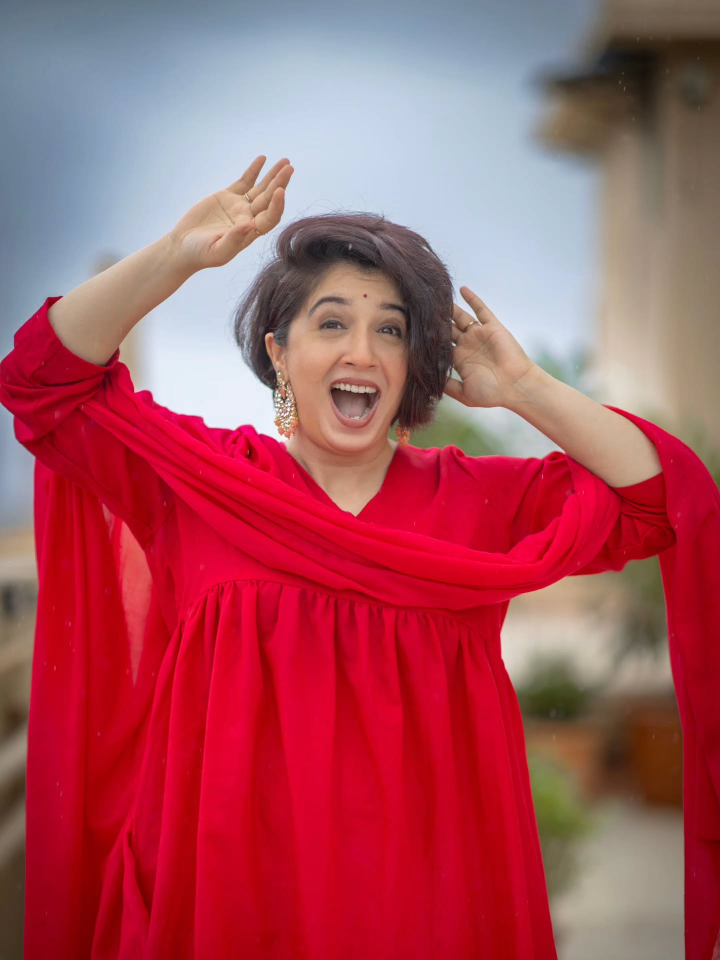 Snehlata Vasaikar Red Dress Look