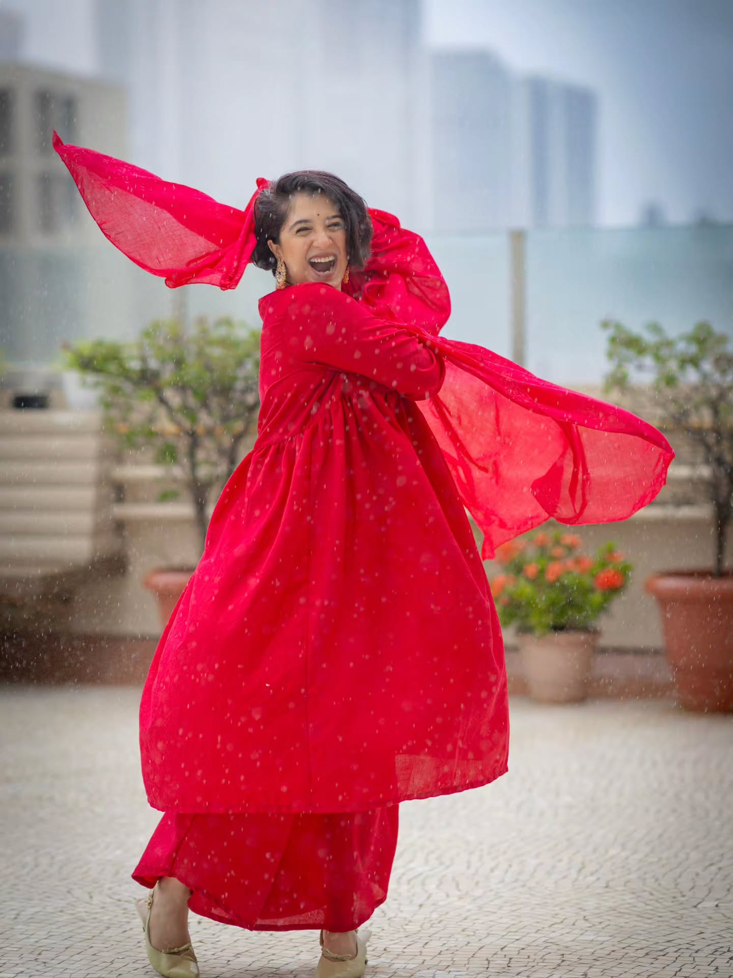 Snehlata Vasaikar Red Dress Look