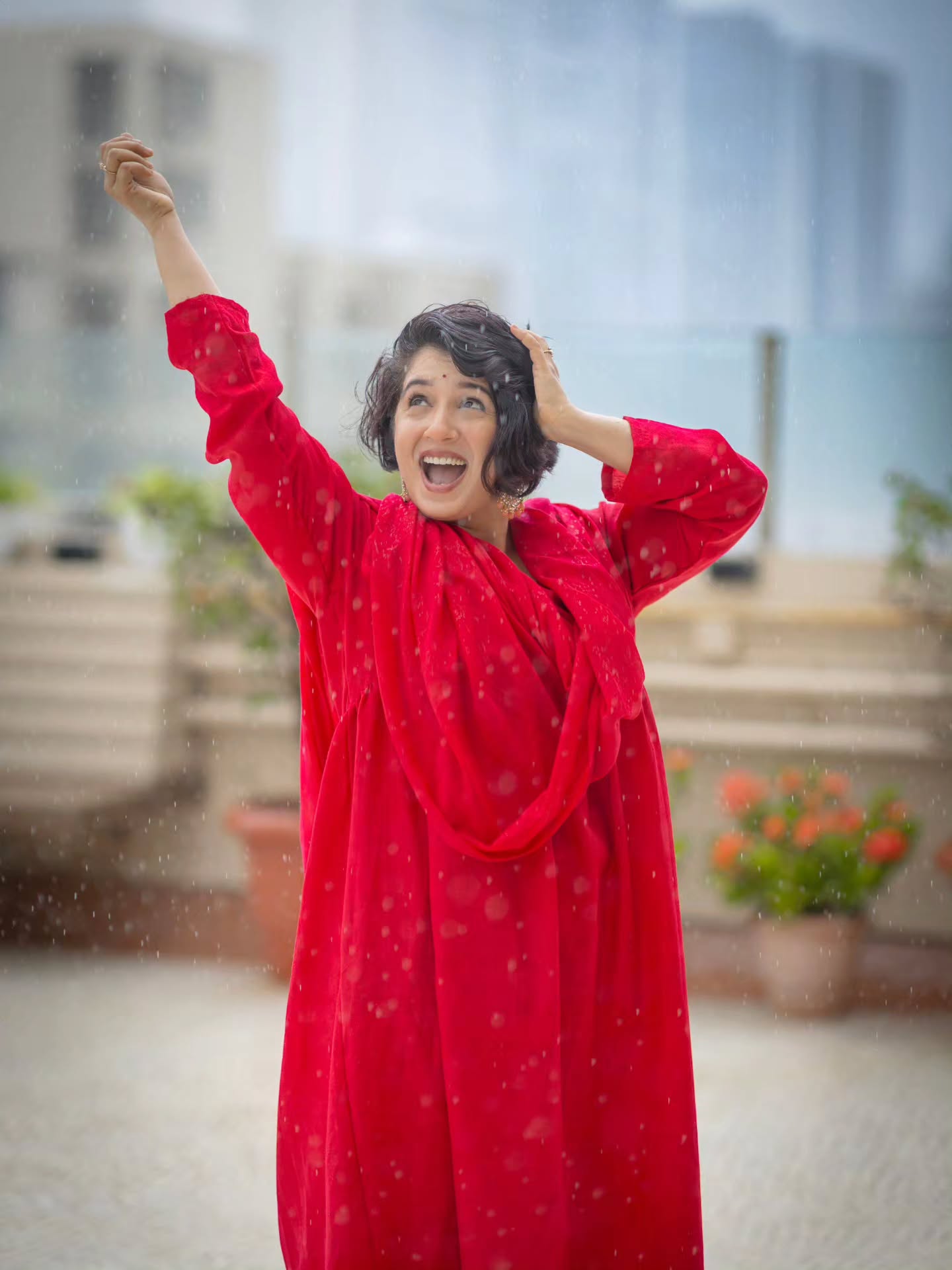 Snehlata Vasaikar Red Dress Look