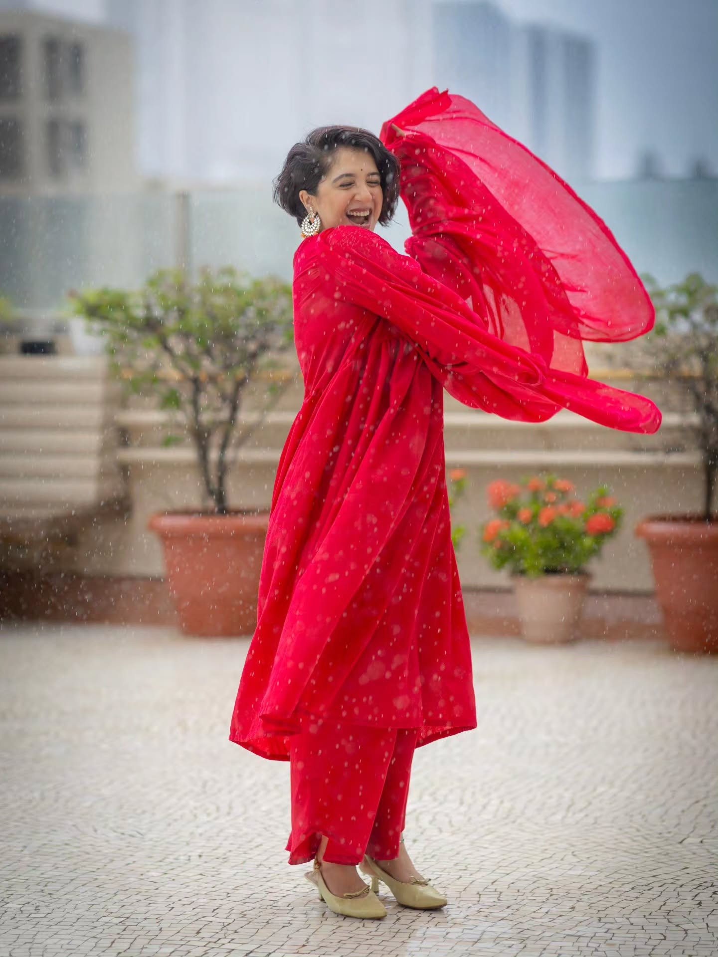Snehlata Vasaikar Red Dress Look