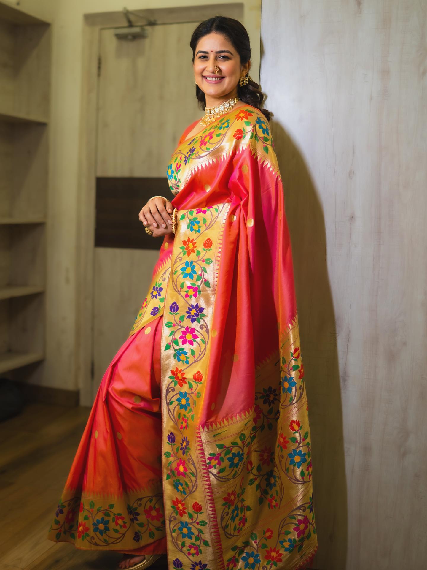 Vaidehi Parashurami Paithani Saree Look