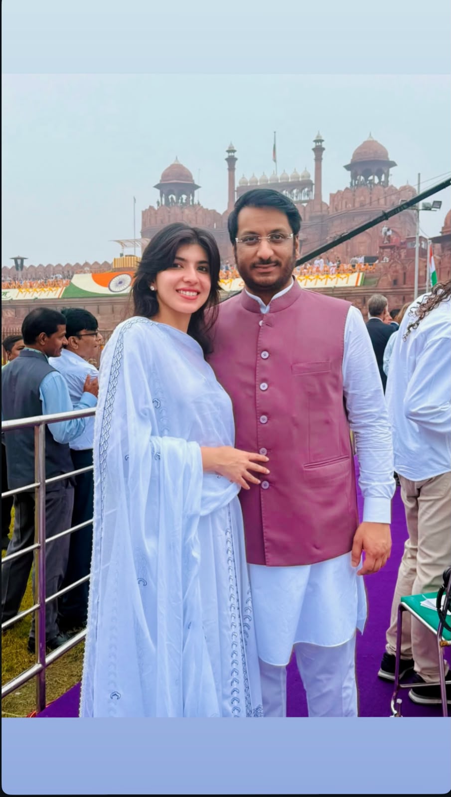 Parth Pawar fiance Kynat Dara at red fort