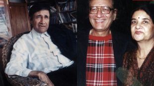 Director Vijay Anand with his wife Sushma Anand who was his niece, and actor Dev Anand.