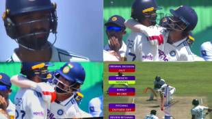 Image ALT: KL Rahul hugs Devdutt Padikkal after successful DRS review Galle Test