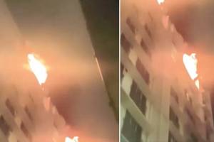 Mumbai high rise building fire news in Vile Parle West | Vile Parle fire incident update rescuing trapped residents | मुंबईतील विलेपार्ले इमारतीला लागलेली आग | मुंबई अग्निशमन दल बचावकार्य घटनास्थळ