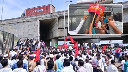 नाशिक-पुणे रेल्वे मार्गाच्या बदलाला विरोध करत आंदोलन; आमदार सत्यजित तांबे यांच्यासह आंदोलक पोलिसांच्या ताब्यात