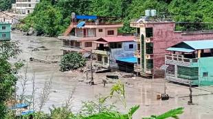 Nepal flash floods Bhote Koshi river damage | Rasuwa district flood rescue operations | missing Nepal police personnel search | Nepal China border Gyirong port flood impact