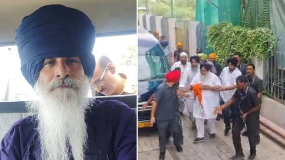 Sukhbir Singh Badal Attacked in Nanded Gurudwara | Security forces at Nanded Gurudwara after attack