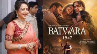Hema Malini reviewing stepson Sunny Deol movie Batwara 1947 on social media.