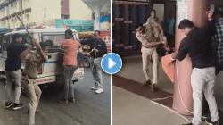 Video: गुन्ह्याचा घटनाक्रम उभा करताना पोलिसांनी आरोपीला बसस्थानकात बांधून काठ्यांनी बदडलं; व्हिडिओ व्हायरल