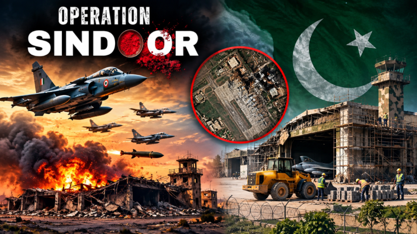 Operation Sindoor Indian Air Force Sargodha Airbase damage | Satellite images of Pakistan Sargodha Airbase repairs | ऑपरेशन सिंदूर भारतीय हवाई दल सरगोधा हवाई तळ | पाकिस्तान मुशाफ हवाई तळ सॅटेलाइट फोटो