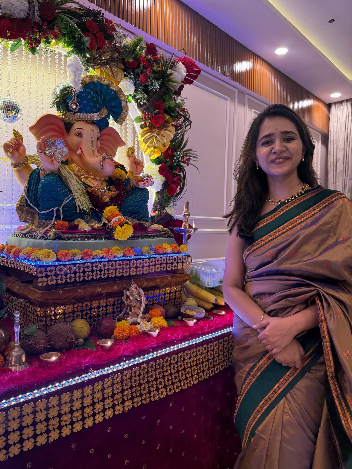 Gauri Kulkarni visits Rupali Bhosle home Ganesh